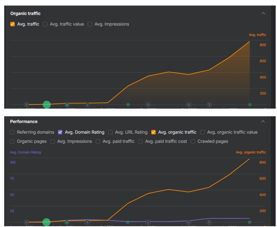 From near zero to 800+ monthly organic visits